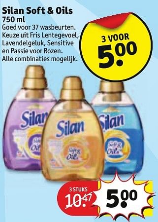 Aanbiedingen Silan soft + oils - Silan - Geldig van 30/08/2016 tot 11/09/2016 bij Kruidvat