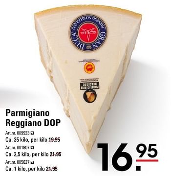 Aanbiedingen Parmigiano reggiano dop - Parmigiano Reggiano - Geldig van 25/08/2016 tot 12/09/2016 bij Sligro