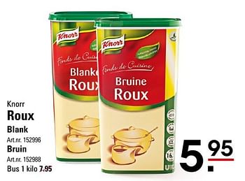 Aanbiedingen Knorr roux blank - Knorr - Geldig van 25/08/2016 tot 12/09/2016 bij Sligro