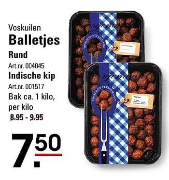 Aanbiedingen Balletjes - Voskuilen - Geldig van 25/08/2016 tot 12/09/2016 bij Sligro