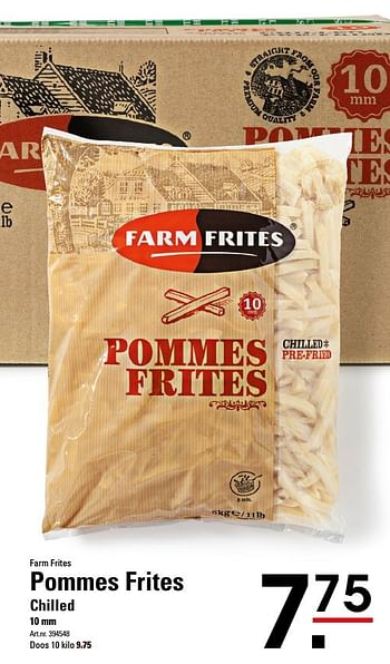 Aanbiedingen Pommes frites chilled - FarmFrites - Geldig van 25/08/2016 tot 12/09/2016 bij Sligro