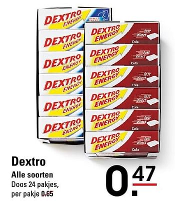 Aanbiedingen Dextro - Dextro Energy - Geldig van 25/08/2016 tot 12/09/2016 bij Sligro