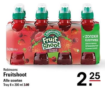 Aanbiedingen Robinsons fruitshoot - Robinsons - Geldig van 25/08/2016 tot 12/09/2016 bij Sligro