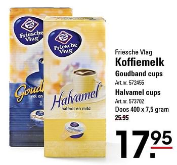 Aanbiedingen Koffiemelk goudband cups - Friesche Vlag - Geldig van 25/08/2016 tot 12/09/2016 bij Sligro