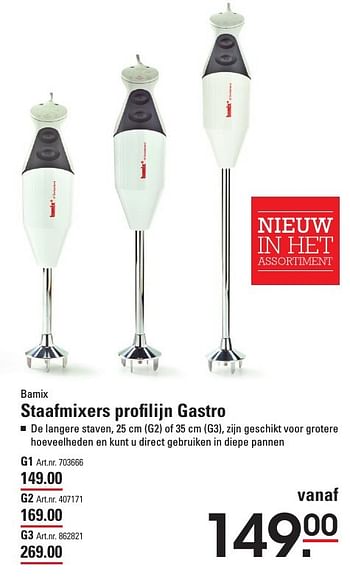 Aanbiedingen Bamix staafmixers profilijn gastro - Bamix - Geldig van 25/08/2016 tot 12/09/2016 bij Sligro