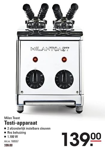 Aanbiedingen Milan toast tosti-apparaat - MILANTOAST - Geldig van 25/08/2016 tot 12/09/2016 bij Sligro