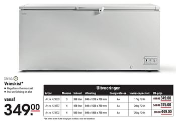 Aanbiedingen Catertech vrieskist - Catertech - Geldig van 25/08/2016 tot 12/09/2016 bij Sligro