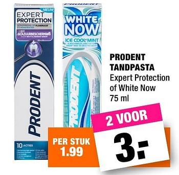 Aanbiedingen Prodent tandpasta expert protection of white now - Prodent - Geldig van 29/08/2016 tot 11/09/2016 bij Big Bazar