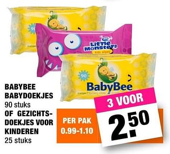 Aanbiedingen Babybee babydoekjes of gezichtsdoekjes voor kinderen - Huismerk - Big Bazar - Geldig van 29/08/2016 tot 11/09/2016 bij Big Bazar