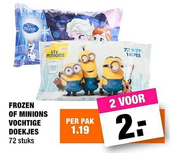 Aanbiedingen Frozen of minions vochtige doekjes - Disney  Frozen - Geldig van 29/08/2016 tot 11/09/2016 bij Big Bazar