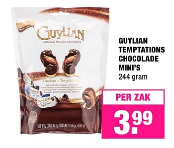 Aanbiedingen Guylian temptations chocolade mini`s - Guylian - Geldig van 29/08/2016 tot 11/09/2016 bij Big Bazar