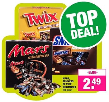 Aanbiedingen Mars, snickers of twix miniatures - Mars Snacks - Geldig van 29/08/2016 tot 11/09/2016 bij Big Bazar