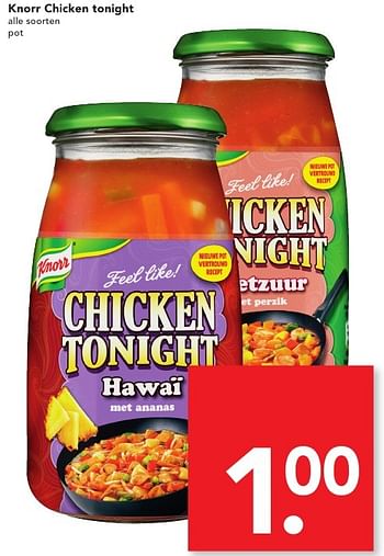 Aanbiedingen Knorr chicken tonight - Knorr - Geldig van 04/09/2016 tot 10/09/2016 bij Deen Supermarkten