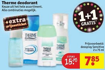 Aanbiedingen Therme deodorant deospray sensitive - Therme - Geldig van 30/08/2016 tot 11/09/2016 bij Kruidvat