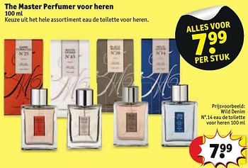 Aanbiedingen The master perfumer voor heren  wild denim nº.14 eau de toilette voor heren - The Master Perfumer - Geldig van 30/08/2016 tot 11/09/2016 bij Kruidvat