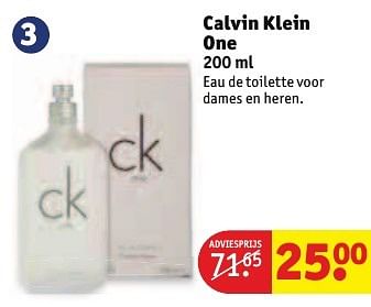 Aanbiedingen Calvin klein one - Calvin Klein - Geldig van 30/08/2016 tot 11/09/2016 bij Kruidvat