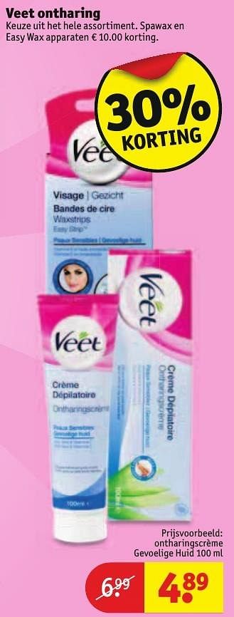 Aanbiedingen Veet ontharing ontharingscrème gevoelige huid - Veet - Geldig van 30/08/2016 tot 11/09/2016 bij Kruidvat