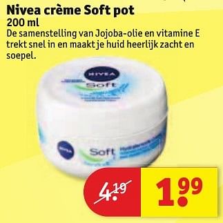 Aanbiedingen Nivea crème soft pot - Nivea - Geldig van 30/08/2016 tot 11/09/2016 bij Kruidvat
