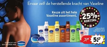 Aanbiedingen Bodylotion spray aloë soothe - Vaseline  - Geldig van 30/08/2016 tot 11/09/2016 bij Kruidvat
