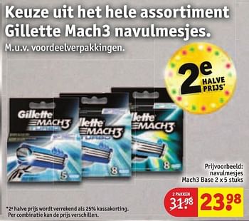 Aanbiedingen Navulmesjes mach3 base - Gillette - Geldig van 30/08/2016 tot 11/09/2016 bij Kruidvat