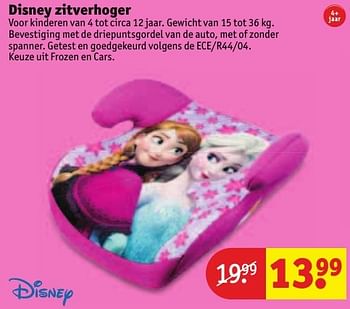 Aanbiedingen Disney zitverhoger - Disney  Frozen - Geldig van 30/08/2016 tot 11/09/2016 bij Kruidvat