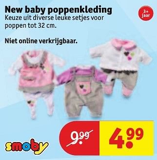 Aanbiedingen New baby poppenkleding - Smoby - Geldig van 30/08/2016 tot 11/09/2016 bij Kruidvat