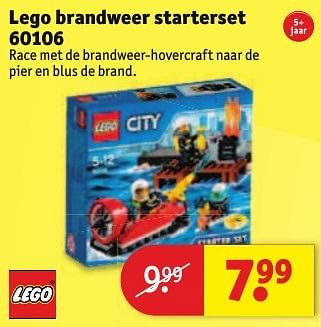 Aanbiedingen Lego brandweer starterset 60106 - Lego - Geldig van 30/08/2016 tot 11/09/2016 bij Kruidvat