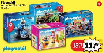 Aanbiedingen Playmobil keuze uit 6923, 6939, 6924 en 5304 - Playmobil - Geldig van 30/08/2016 tot 11/09/2016 bij Kruidvat