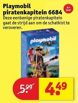 Aanbiedingen Playmobil piratenkapitein 6684 - Playmobil - Geldig van 30/08/2016 tot 11/09/2016 bij Kruidvat