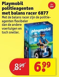 Aanbiedingen Playmobil politieagenten met balans racer 6877 - Playmobil - Geldig van 30/08/2016 tot 11/09/2016 bij Kruidvat