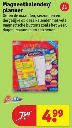 Aanbiedingen Magneetkalender- planner - Grafix - Geldig van 30/08/2016 tot 11/09/2016 bij Kruidvat