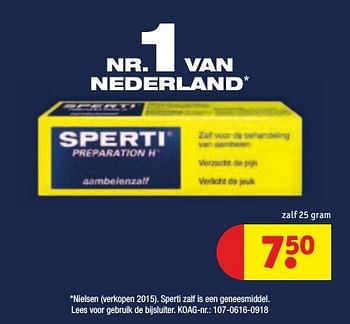 Aanbiedingen Sperti preparation h aambeien - Sperti - Geldig van 30/08/2016 tot 11/09/2016 bij Kruidvat