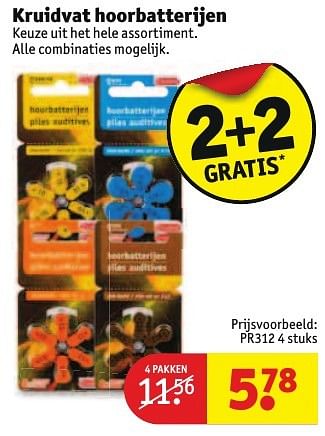 Aanbiedingen Kruidvat hoorbatterijen pr312 - Huismerk - Kruidvat - Geldig van 30/08/2016 tot 11/09/2016 bij Kruidvat