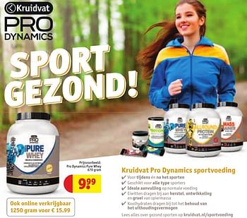 Aanbiedingen Kruidvat pro dynamics sportvoeding - Huismerk - Kruidvat - Geldig van 30/08/2016 tot 11/09/2016 bij Kruidvat