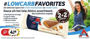 Aanbiedingen Keuze uit het hele atkins assortiment reep fudge caramel - Atkins - Geldig van 30/08/2016 tot 11/09/2016 bij Kruidvat