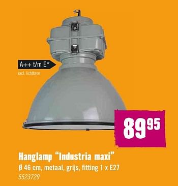 Aanbiedingen Hanglamp industria maxi - Huismerk Hornbach - Geldig van 29/08/2016 tot 11/09/2016 bij Hornbach