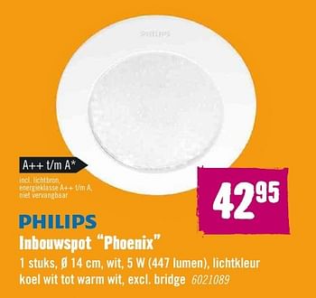 Aanbiedingen Philips inbouwspot phoenix - Philips - Geldig van 29/08/2016 tot 11/09/2016 bij Hornbach