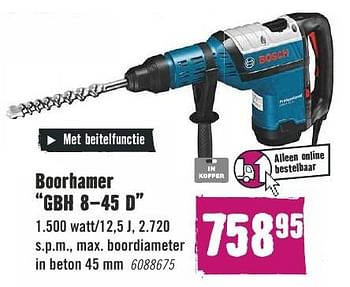 Aanbiedingen Bosch boorhamer gbh 8-45 d - Bosch - Geldig van 29/08/2016 tot 11/09/2016 bij Hornbach