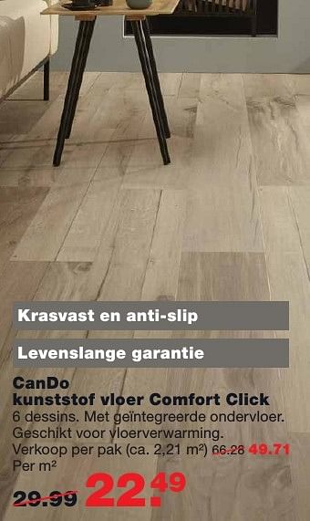 Aanbiedingen Cando kunststof vloer comfort click - CanDo - Geldig van 05/09/2016 tot 11/09/2016 bij Praxis