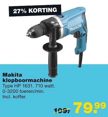 Aanbiedingen Makita klopboormachine hp 1631 - Makita - Geldig van 05/09/2016 tot 11/09/2016 bij Praxis