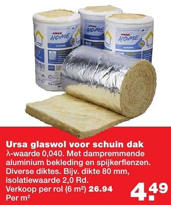Aanbiedingen Ursa glaswol voor schuin dak - Ursa - Geldig van 05/09/2016 tot 11/09/2016 bij Praxis