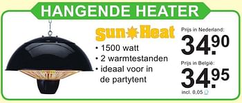 Aanbiedingen Hangende heater - Sun Heat - Geldig van 12/09/2016 tot 01/10/2016 bij Van Cranenbroek