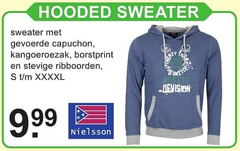 Aanbiedingen Hooded sweater - Nielsson - Geldig van 12/09/2016 tot 01/10/2016 bij Van Cranenbroek