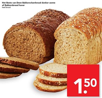 Aanbiedingen Het beste van deen bakkersvloerbrood donker zonne of bakkersbrood haver - Huismerk deen supermarkt - Geldig van 11/09/2016 tot 17/09/2016 bij Deen Supermarkten