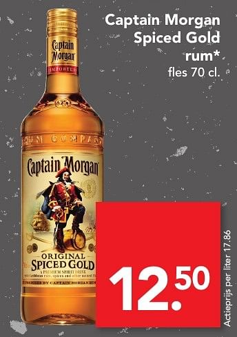 Aanbiedingen Captain morgan spiced gold rum - Captain Morgan - Geldig van 11/09/2016 tot 17/09/2016 bij Deen Supermarkten