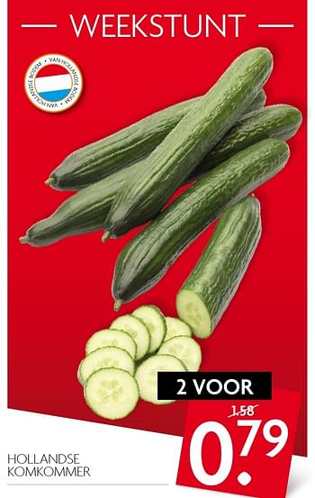 Aanbiedingen Hollandse komkommer - Huismerk - Deka Markt - Geldig van 11/09/2016 tot 17/09/2016 bij Deka Markt