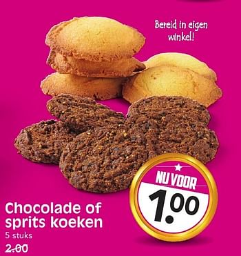 Aanbiedingen Chocolade of sprits koeken - Huismerk - Em-té - Geldig van 11/09/2016 tot 17/09/2016 bij Em-té