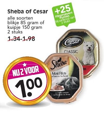 Aanbiedingen Sheba of cesar - Cesar - Geldig van 11/09/2016 tot 17/09/2016 bij Em-té