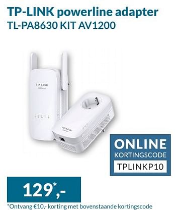 Aanbiedingen Tp-link powerline adapter tl-pa8630 kit av1200 - TP-LINK - Geldig van 01/09/2016 tot 30/09/2016 bij Alternate