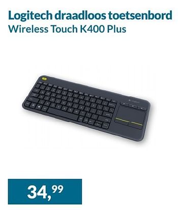 Aanbiedingen Logitech draadloos toetsenbord wireless touch k400 plus - Logitech - Geldig van 01/09/2016 tot 30/09/2016 bij Alternate